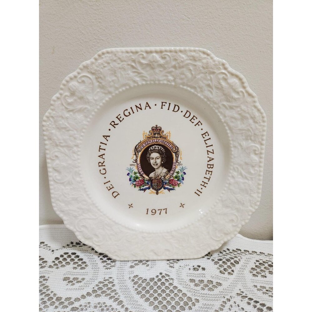 Lord Nelson Silver Jubilee Plate – 8.5” Square Embossed Commemorative Dish